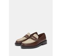 Pull&Bear - Mocassini marroni con suola spessa-Marrone 41