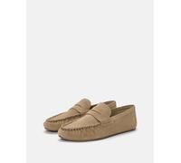Pull&Bear - Mocassini marroni in pelle-Marrone 39