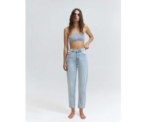 Pull&Bear - Mom jeans a vita alta azzurri-Blu 36