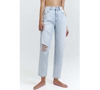 Pull&Bear - Mom jeans strappati azzurri-Blu 16