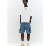 Pull&Bear - Pantaloncini bermuda in denim stile cargo blu medio 44