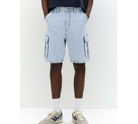 Pull&Bear - Pantaloncini di jeans cargo indaco pallido-Blu 40