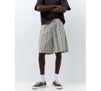 Pull&Bear - Pantaloncini in misto lino a righe-Multi S