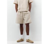 Pull&Bear - Pantaloncini in misto lino beige-Neutro M