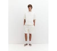 Pull&Bear - Pantaloncini joggers stile bermuda in interlock bianco sporco XL