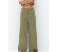 Pull&Bear - Pantaloni del pigiama verdi a righe-Verde S