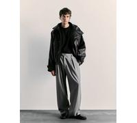 Pull&Bear pantaloni dritti sartoriali grigi con pince-Grigio 44