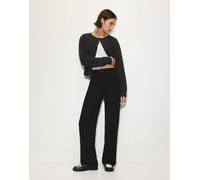 Pull&Bear - Pantaloni eleganti dritti a vita alta neri-Nero 42