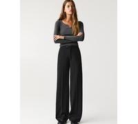 Pull&Bear - Pantaloni eleganti neri a vita alta-Nero 36