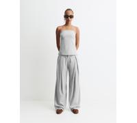 Pull&Bear - Pantaloni grigi eleganti con pinces-Grigio 46