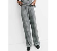 Pull&Bear - Pantaloni grigio pallido a righe in crêpe XS