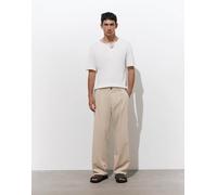 Pull&Bear - Pantaloni sartoriali con fondo ampio beige-Neutro XS
