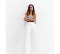 Pull&Bear Petite - Jeans a fondo ampio bianchi-Bianco 42