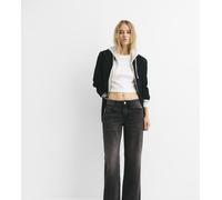 Pull&Bear Petite - Jeans dritti neri a vita bassa-Nero 48