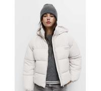 Pull&Bear - Piumino color pietra con logo-Neutro XS