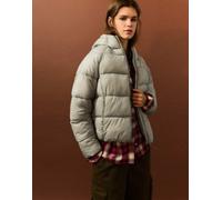 Pull&Bear piumino con cappuccio in kaki chiaro-Verde M