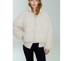 Pull&Bear piumino con collo alto in ghiaccio-Bianco S