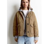 Pull&Bear piumino con tasche in kaki scuro-Verde XL