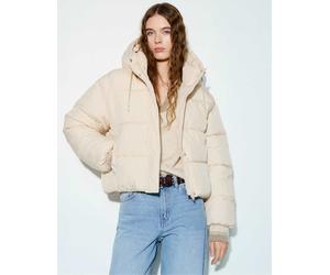 Pull&Bear - Piumino corto beige con cappuccio-Neutro S