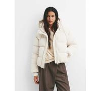 Pull&Bear - Piumino corto beige con cappuccio-Neutro XS