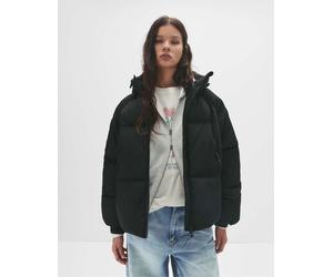 Pull&Bear - Piumino nero con cappuccio M