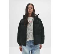 Pull&Bear - Piumino nero con cappuccio XL