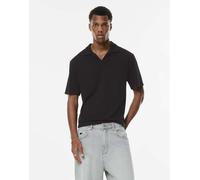 Pull&Bear - Polo a maniche corte in maglia nera-Nero M