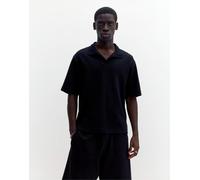 Pull&Bear - Polo a maniche corte in tessuto interlock nera-Nero M