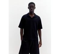 Pull&Bear - Polo a maniche corte in tessuto interlock nera-Nero S