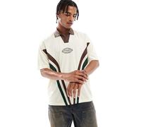 Pull&Bear - Polo écru sportiva stile rétro-Bianco XL