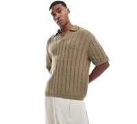 Pull&Bear - Polo in maglia cammello-Neutro XL