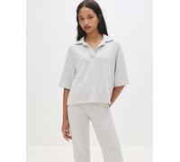 Pull&Bear - Polo morbida al tatto grigia oversize-Grigio S