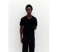 Pull&Bear - Polo nera a maniche corte-Nero M