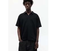 Pull&Bear - Polo nera a maniche corte-Nero XL