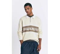 Pull&Bear - Polo testurizzata bianco sporco con zip L