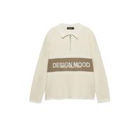 Pull&Bear Pullover terra d'ombra / bianco / bianco lana Uomo - Abbigliamento - Pullover e cardigan - Pullover - Pullover con scollo a V Pull&Bear XL