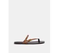 Pull&Bear - Sandali bassi con fascette marroni-Marrone 38