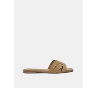 Pull&Bear - Sandali bassi in pelle marrone-Multicolore 36