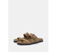 Pull&Bear - Sandali bassi marroni con fibbia-Marrone 37