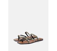 Pull&Bear - Sandali bassi verdi con fascette-Verde 37