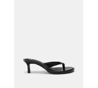 Pull&Bear - Sandali infradito neri con tacco medio-Nero 37