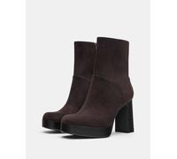 Pull&Bear - Stivaletti marroni con tacco alto-Marrone 40