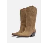 Pull&Bear - Stivali stile cowboy marroni-Marrone 35