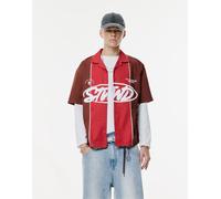 Pull&Bear - STWD - Camicia rossa a pannelli-Rosso M