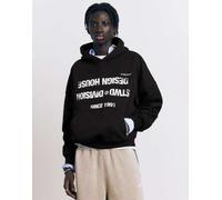 Pull&Bear - Stwd Division - Felpa con cappuccio nera-Nero XS