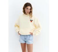 Pull&Bear - Stwd - Felpa con cappuccio giallo pastello a fiori S