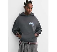 Pull&Bear - Stwd - Felpa con cappuccio grigia con fiocco-Grigio L