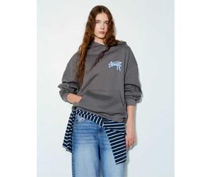 Pull&Bear - Stwd - Felpa con cappuccio grigia con fiocco-Grigio S