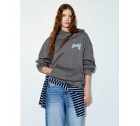 Pull&Bear - Stwd - Felpa con cappuccio grigia con fiocco-Grigio XS