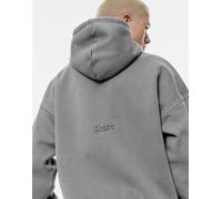 Pull&Bear - STWD - Felpa con cappuccio grigia sbiadita-Grigio L